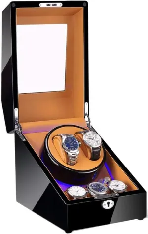 Case Watch Storage Watch Winder Box for Automatic vestige recline Watches, with LED Light Piano Paint Exterior, Silent Motor, Fit Lady and Man Watches Watch Winder Display Watch Box 
