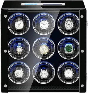 Case Winder Box for Automatic Watch Adjustable Watch Pillows LCD Built-in Led Light Piano Paint centrality utterly Exterior Creativity Watch Box VejiA Watch 