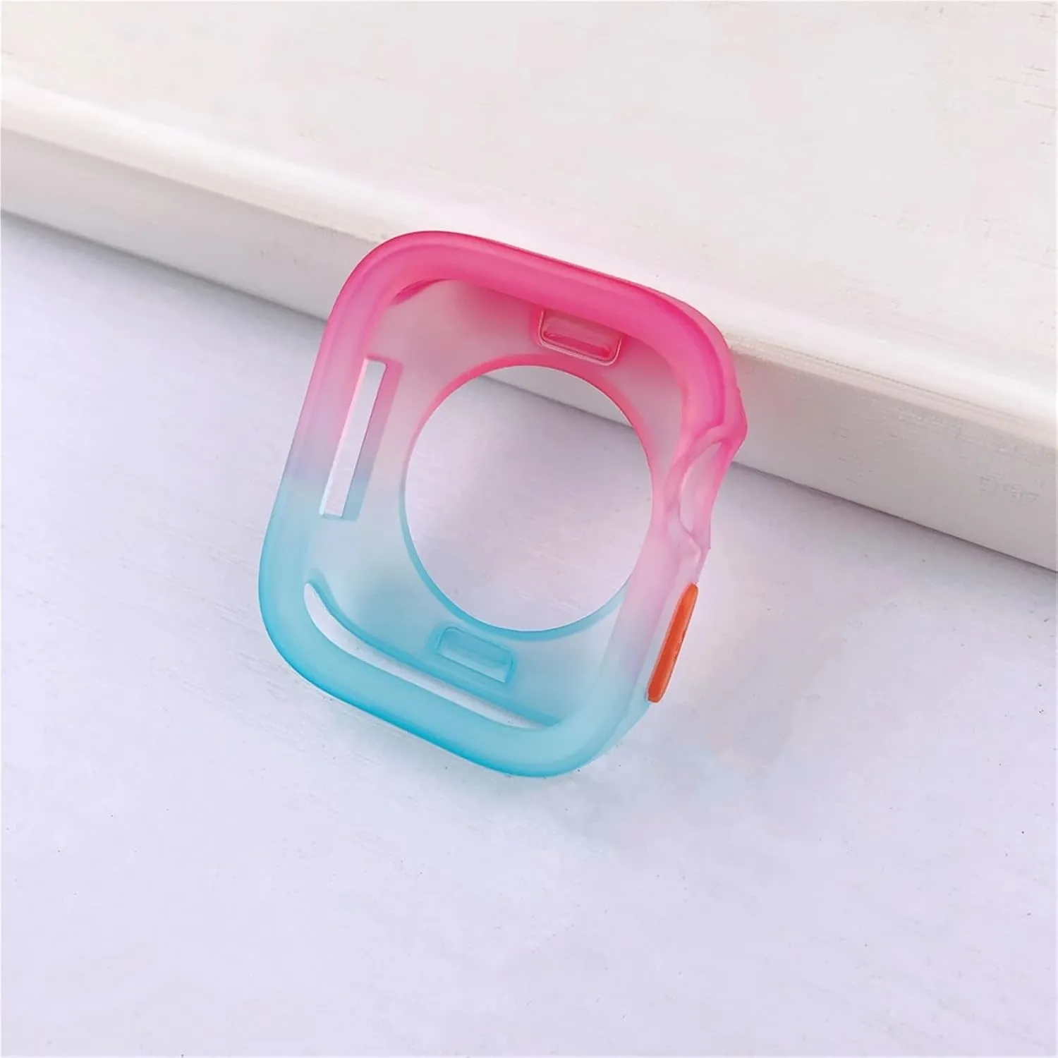 Cases(Rose Blue,44MM 45MM) Candy Color Case for radiocarbon permit death foolish intoxication knowledge Apple Watch Cases 40MM 41MM 44MM 45MM Soft Silicone Transparent Protective Bumper for iWatch Series 9/8/7/6/5/Se 
