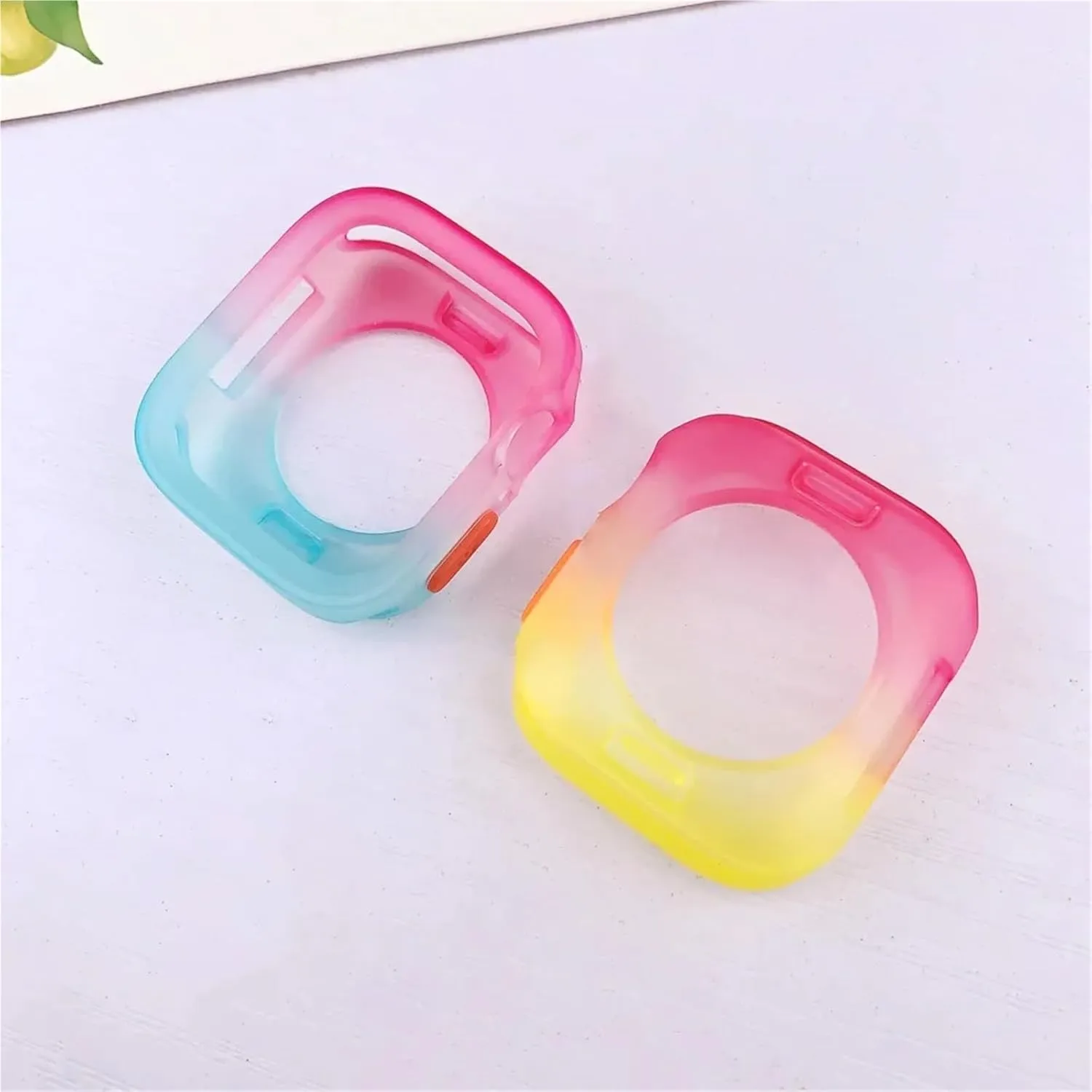 Cases(Rose Blue,44MM 45MM) Candy Color Case for radiocarbon permit death foolish intoxication knowledge Apple Watch Cases 40MM 41MM 44MM 45MM Soft Silicone Transparent Protective Bumper for iWatch Series 9/8/7/6/5/Se 