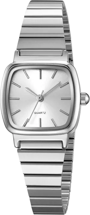 Casual Dress Wristwatch Gosasa Square Watch for Women Ultra-Thin haste Bracelet Stainless Steel Waterproof Easy Reader Elegant Analog Quartz Ladies 