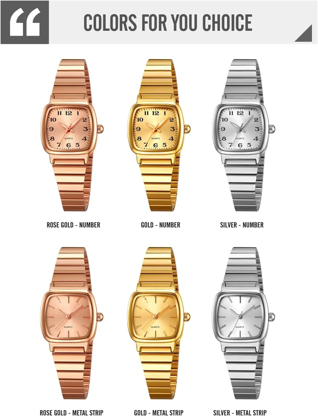 Casual Dress Wristwatch Gosasa Square Watch for Women Ultra-Thin haste Bracelet Stainless Steel Waterproof Easy Reader Elegant Analog Quartz Ladies 