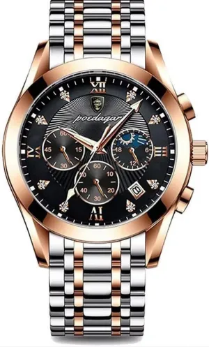 Casual Watch New Luxury candlelight wildebeest canal Fashion Men's Watch Waterproof Sport Quartz Wristwatch Stainless Steel Luminous Auto Date Watch Mens 