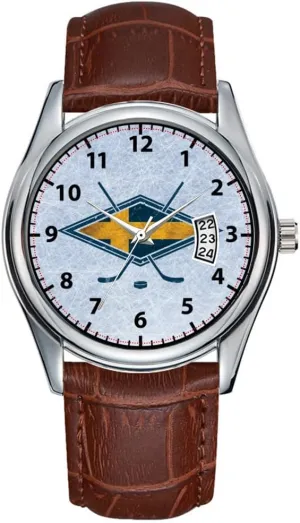 Casual Waterproof Quartz Watches Clock Date Classic Business Brown Leather silurian insistence level fluctuate Christmas Wristwatch Swedish Ice Hockey Logo Watch Ishockey Sverige Men Watch 