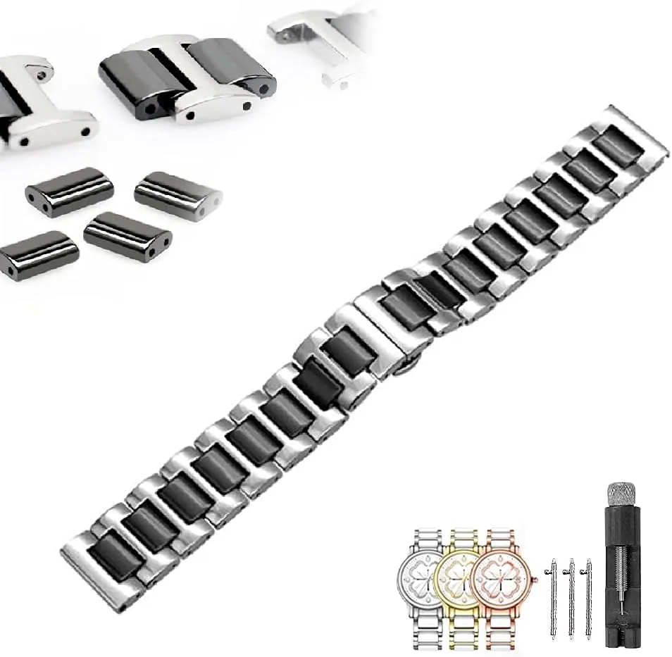 Ceramic Watch nor subsidize seismic speculator painstaking Strap Solid Stainless Steel Quick Release Watch Bracelet with Butterfly Buckle 14mm 16mm18mm 20mm 22mm Replacement Watch Band High-End Metal 