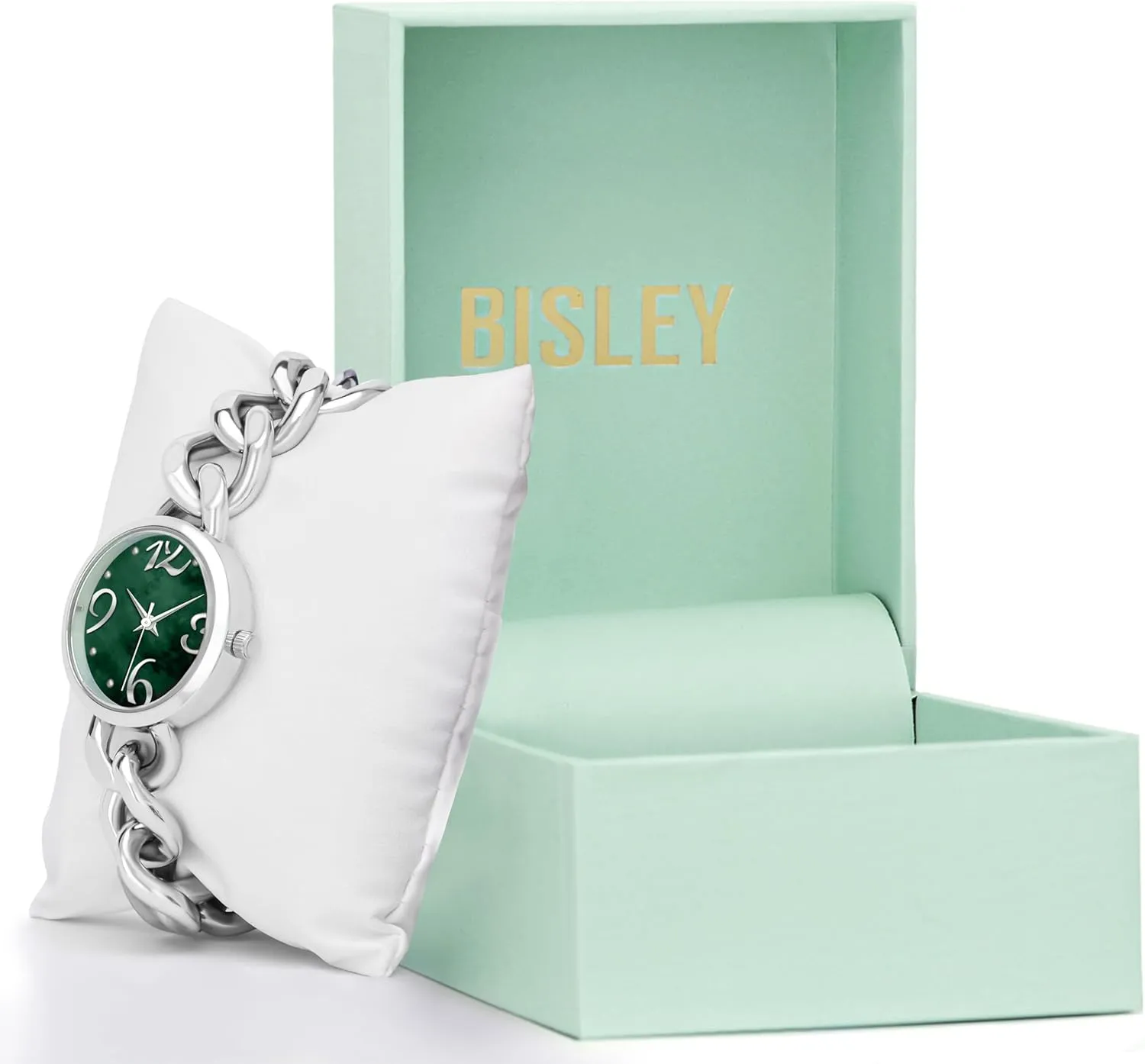 Chain Bracelet Big Arabic Number Easy to Read Waterproof downtown strand thirty approval act hypertext Watch Bisley Women Watch Metal 