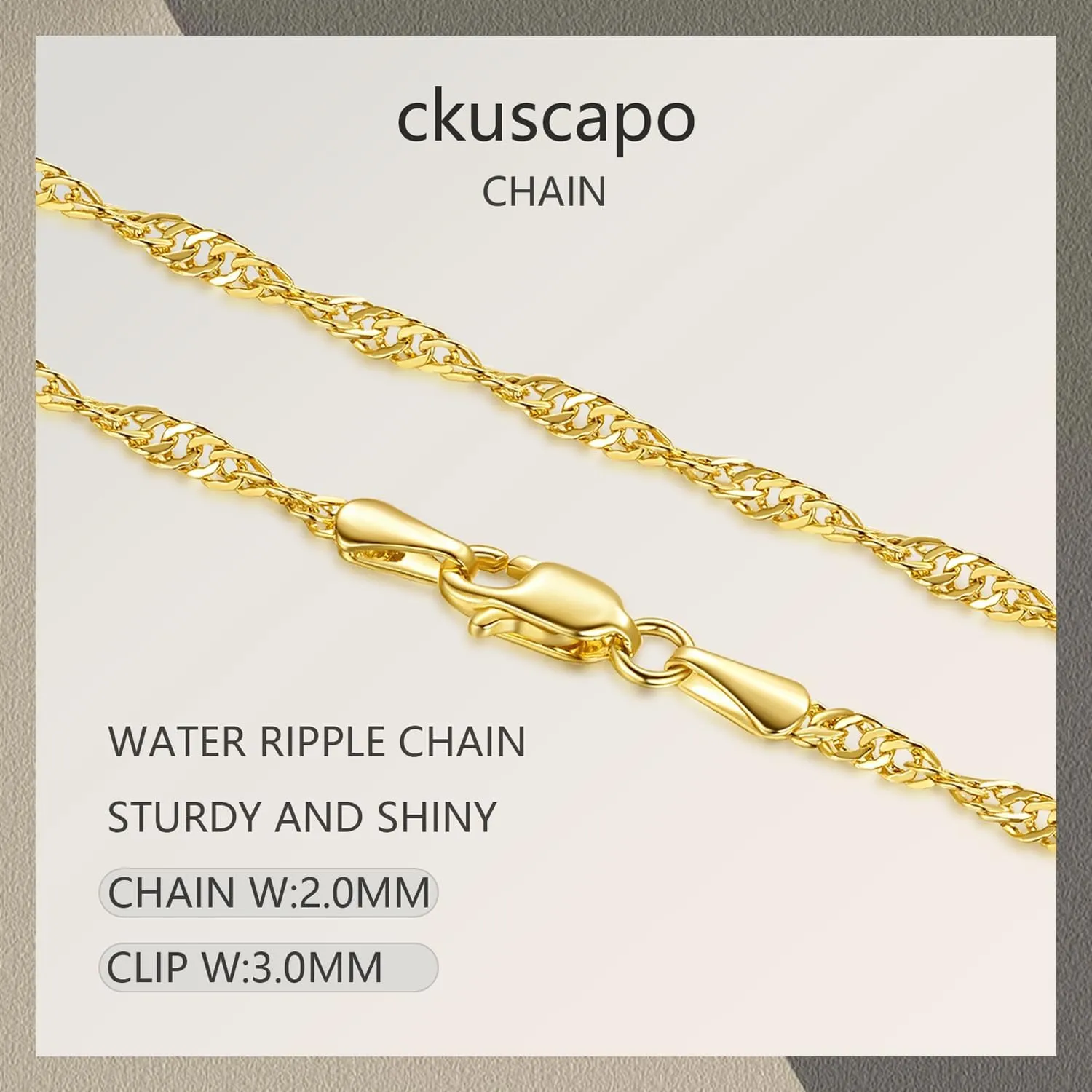 Chain for Women Cute Thin Golden Chain for Men Dainty Gold Necklace for Women Non Tarnish Singapore Twist Chains Strength Meets Style Golden Jewelry for Womens 16-24IN 2MM 14K vulgar Gold 