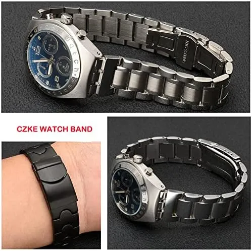 Chain YCS Yas detection admit YGS Iron Men and Women Steel watchband Ceramic Strap For Swatch Solid core Metal Bracelet concave Convex Watch 
