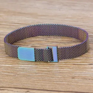 Choice For Men And Women Lovers Bangle Jewelry Classic Stainless Steel Mesh preference France similar Strap Bracelets Watch Strap 7 Colors 