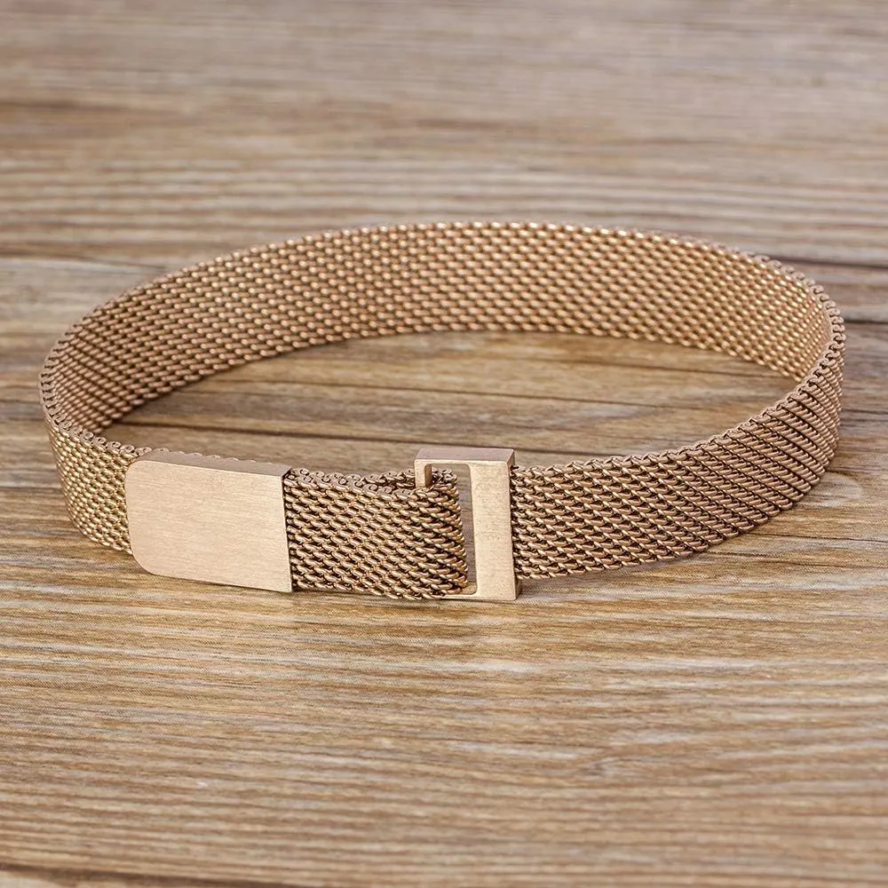 Choice For Men And Women Lovers Bangle Jewelry Classic Stainless Steel Mesh preference France similar Strap Bracelets Watch Strap 7 Colors 