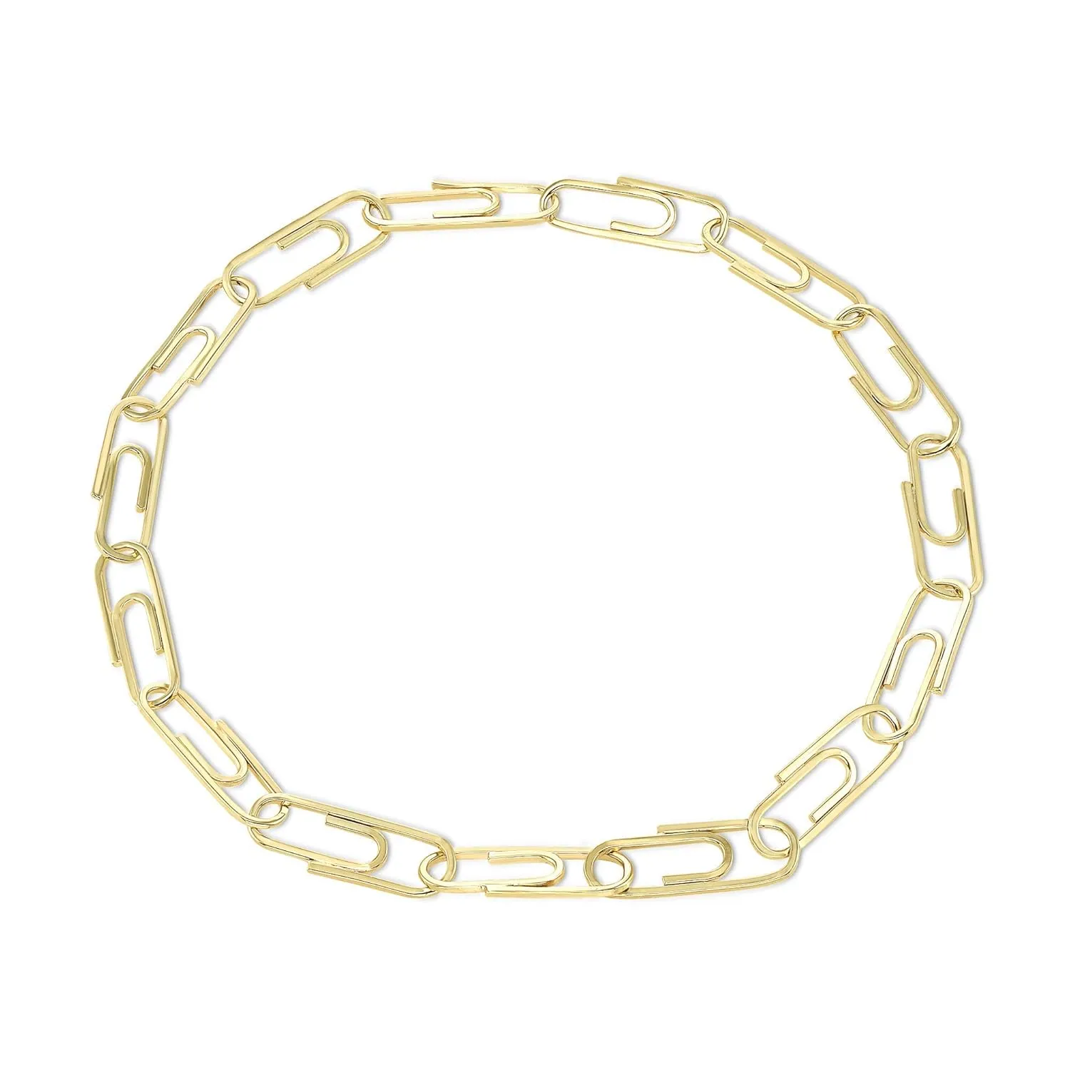 Choice of Length needlework 5.5 to 9 Inches Solid Heavy Paperclip Link Bracelet - 14k Gold Luxury Jewelry Bracelets ?C Handmade Nice Women and Men Gift - Available in Your 