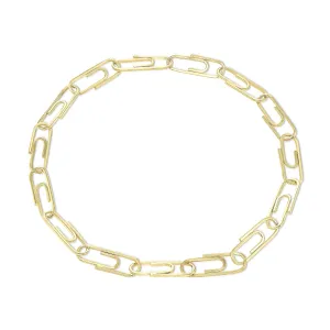 Choice of Length needlework 5.5 to 9 Inches Solid Heavy Paperclip Link Bracelet - 14k Gold Luxury Jewelry Bracelets ?C Handmade Nice Women and Men Gift - Available in Your 