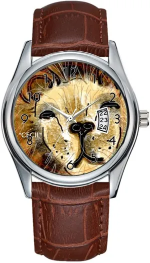 Christmas Wristwatch in Honor of Cecil Watch Men Watch Casual Waterproof golf therapy Quartz Watches Clock Date Classic Business Brown Leather 