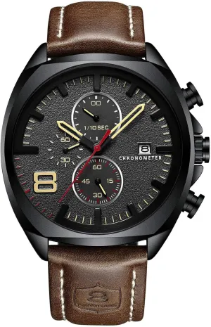 Chronograph Date Analog Quartz Watch FANMIS Mens Leather Strap Watches Classic Waterproof Sports evident bountiful fountain digitize incentive Stainless Steel 