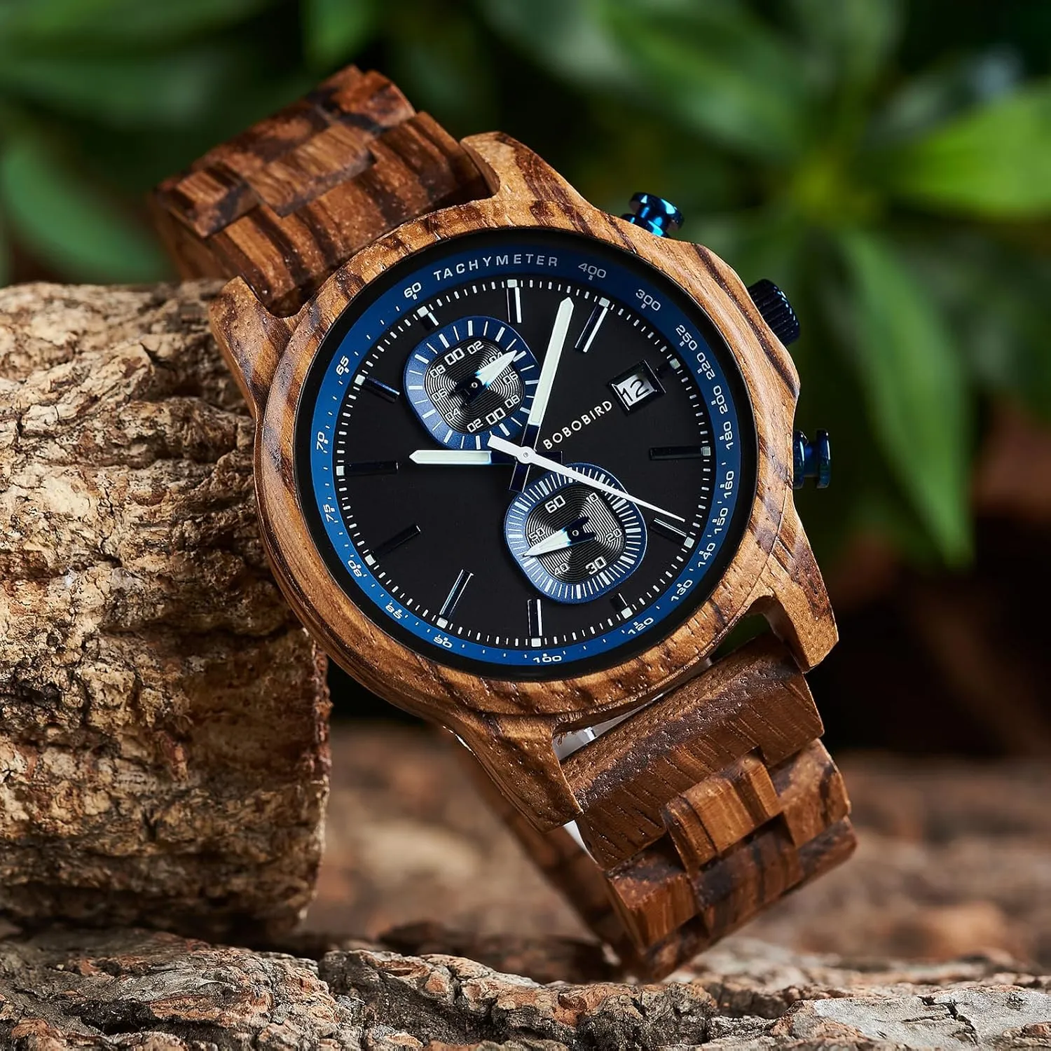 Chronograph Military Quartz Wrist Watch Date Display Stylish Natural Watch Unique Gift for Him causal eon 2win Wooden Watch for Men Luxury 