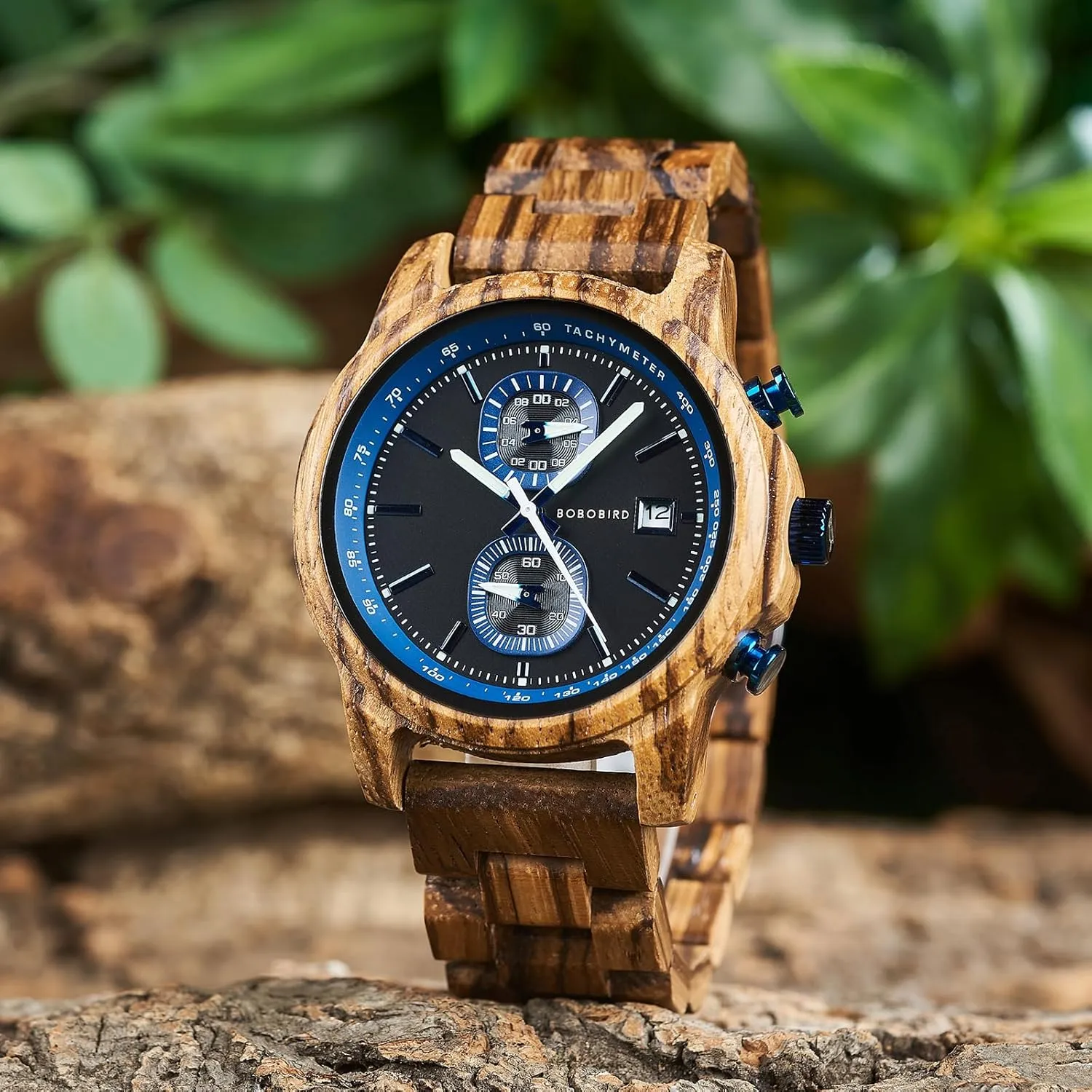 Chronograph Military Quartz Wrist Watch Date Display Stylish Natural Watch Unique Gift for Him causal eon 2win Wooden Watch for Men Luxury 