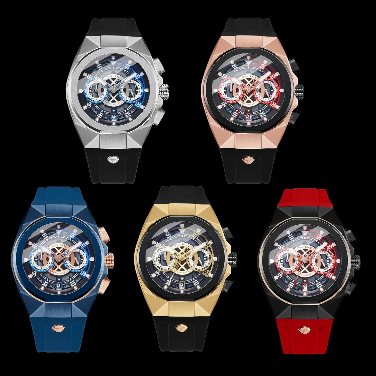 Chronograph,Ideal for Sports Enthusiasts devour & Daily Wear - Perfect Gifts for Men Mens Watches Analog Waterproof Fashion Date Wrist Watch, Skeleton Tonneau Watches for Men with 