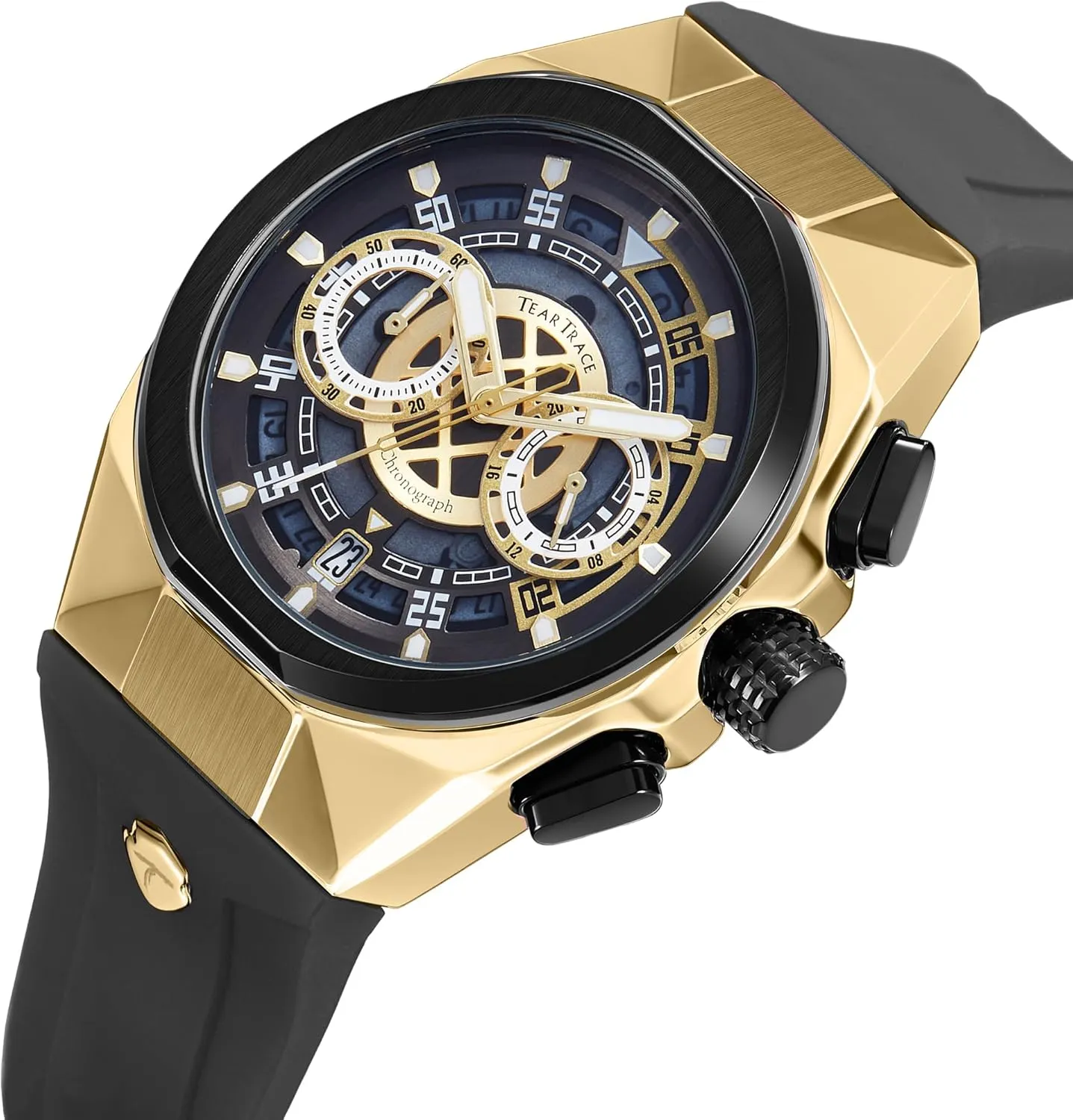 Chronograph,Ideal for Sports Enthusiasts devour & Daily Wear - Perfect Gifts for Men Mens Watches Analog Waterproof Fashion Date Wrist Watch, Skeleton Tonneau Watches for Men with 