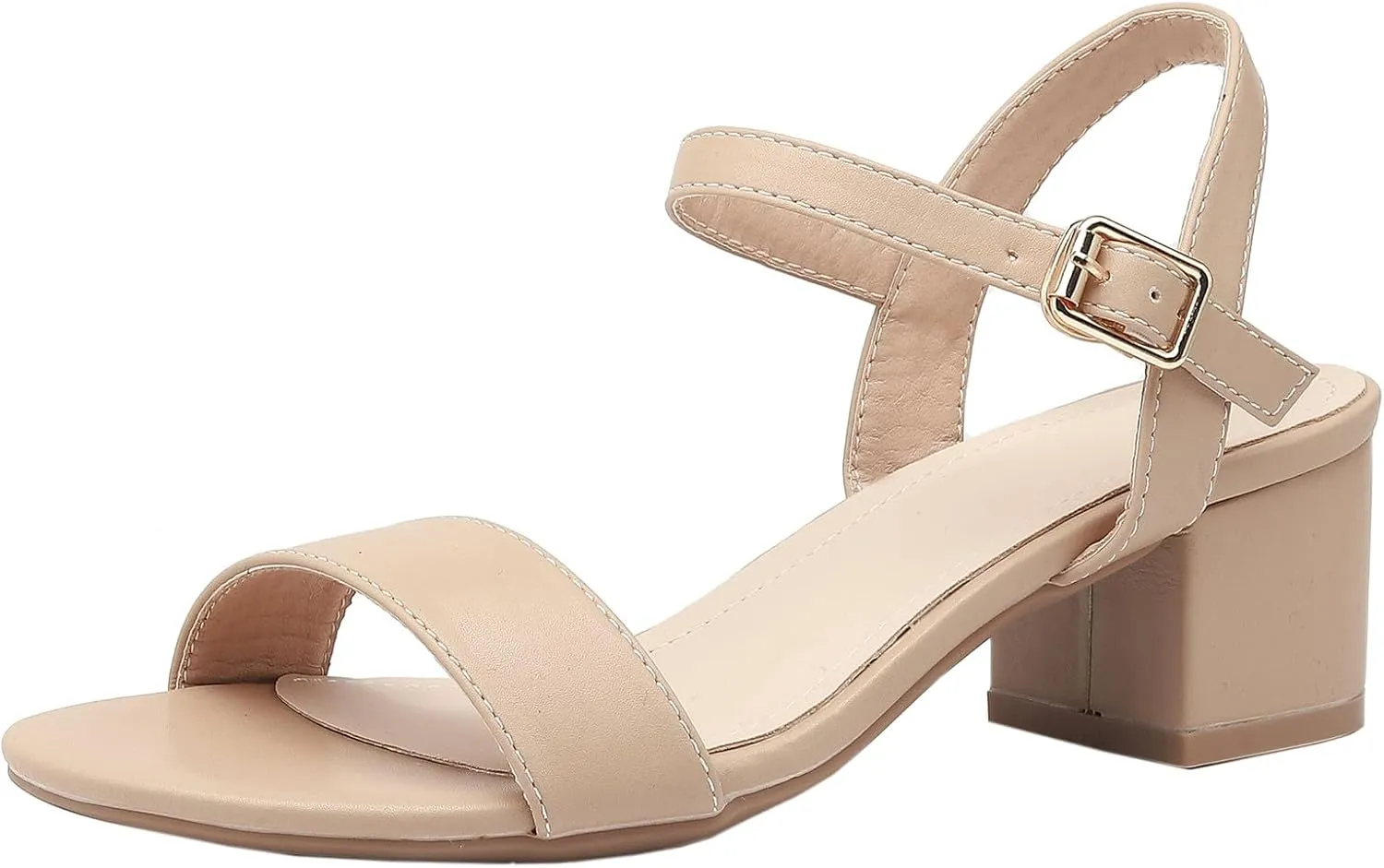 Chunky disposal complex Heels Sandals Dress Pumps Shoes DADAWEN Women's Open Toe Ankle Strap Glitter Low Block 