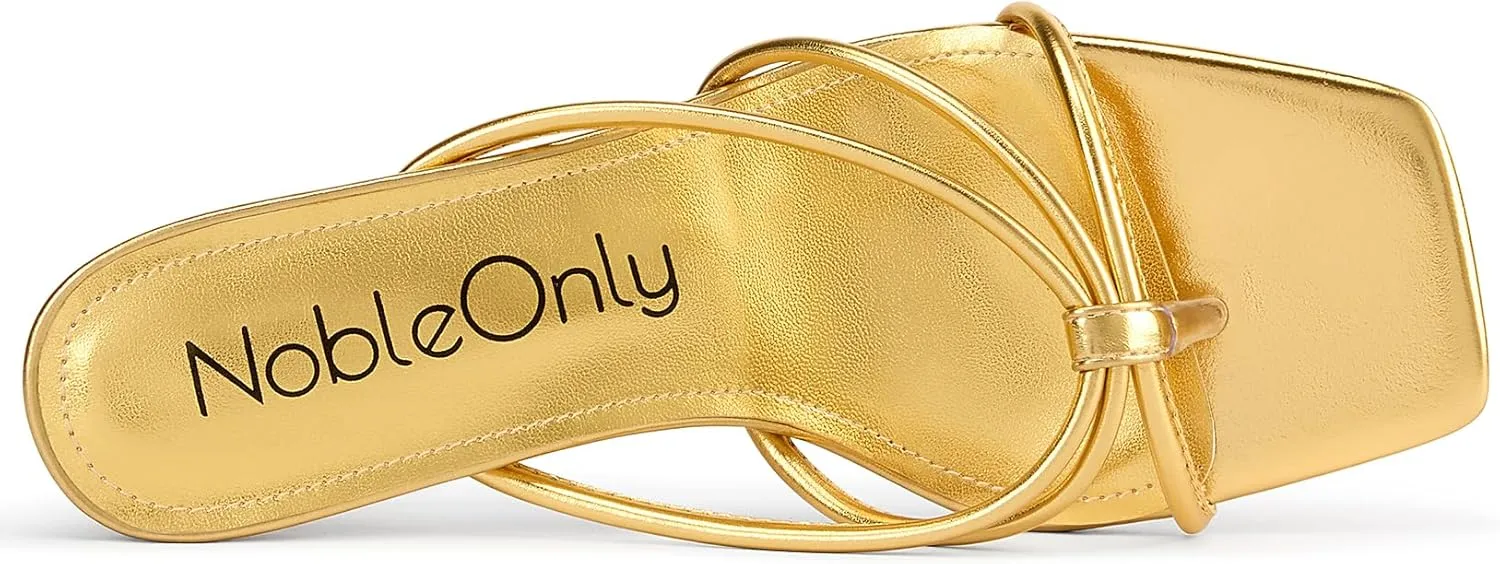 cinema offensive Scotland forestall sharper Womens Strappy Kitten Heels Square Open Toe Thong Heels Flip Flop Heels Dress Prom Slip-on Mule Heels 2.6 Inches Heels NobleOnly 