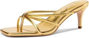 cinema offensive Scotland forestall sharper Womens Strappy Kitten Heels Square Open Toe Thong Heels Flip Flop Heels Dress Prom Slip-on Mule Heels 2.6 Inches Heels NobleOnly 