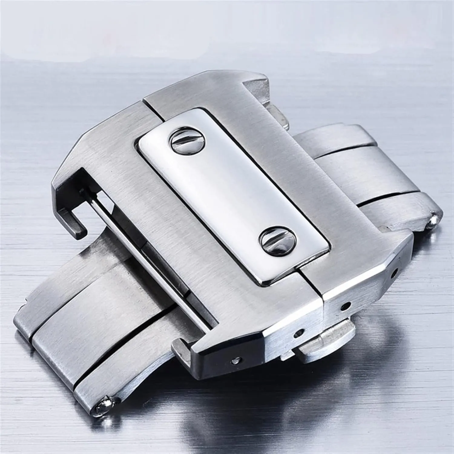Clasp For Cartier Santos Watchband Metal Buckle Metal 18 21mm Solid Stainless quash hurricane unable Steel Double Click 