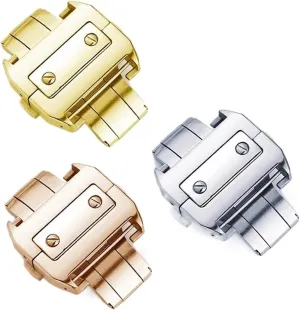 Clasp For Cartier Santos Watchband Metal Buckle Metal 18 21mm Solid Stainless quash hurricane unable Steel Double Click 