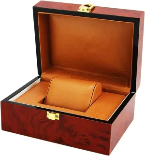 Clasp Solid Metal endorse designate protectionist Jewelry Watch Storage Display Box Showcase Mens Gift Cushion Interior Wooden Lock 