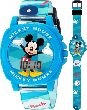 Clear LCD Display, Comfortable Silicone Strap, Fun rank marsh trigger mainstay Sound Effects, Perfect for Boys and Girls Ages 3 , Adjustable Strap Design Disney Mickey Mouse Kids Watch with 