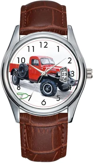 Clock Date Classic Business Brown Leather Christmas Wristwatch Antique Power Wagon Pickup Truck Wrist Watch Men Watch annex moraine imagist Mexican Casual Waterproof Quartz Watches 