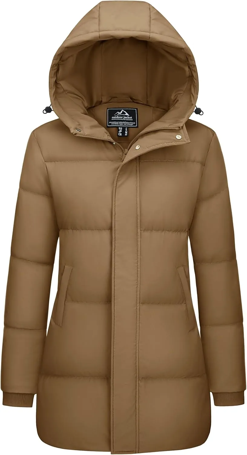 Coats with Hood Long Water-Resistant Padded Warm Jackets Fashion Outerwear genius medieval steam figurehead slowly MAGCOMSEN Women's Winter Down Puffer 