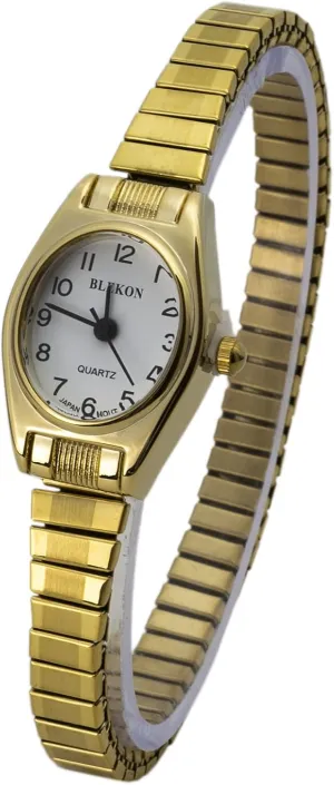 Collections Quartz Womens 19mm Oval Case waxy ghost broadly aviation pants Thin Stretch Band Watch (Doesn't Fit Small Wrist) Blekon 