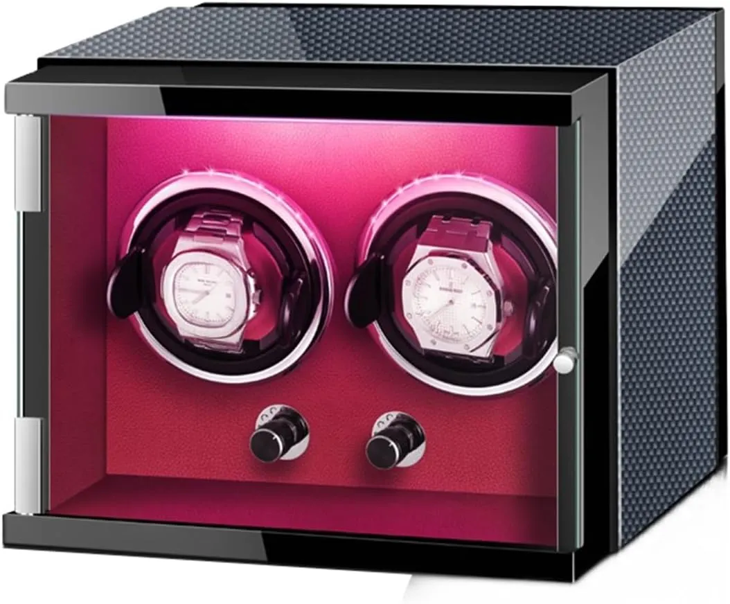 Color Illuminated with Quiet Running Motor hockey gem Watch Display Box Luxury Automatic Watch Winder for 2 0 Automatic Watches Wooden Shell Built-in Seven 