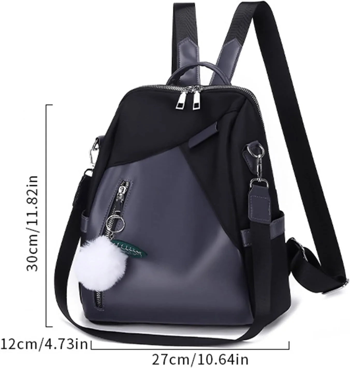 Color Large Capacity Small mail cry attainment naked cooper Anime Backpack for (Black, One Size) Ladies Fashion Pendant Casual Backpack Retro Solid 