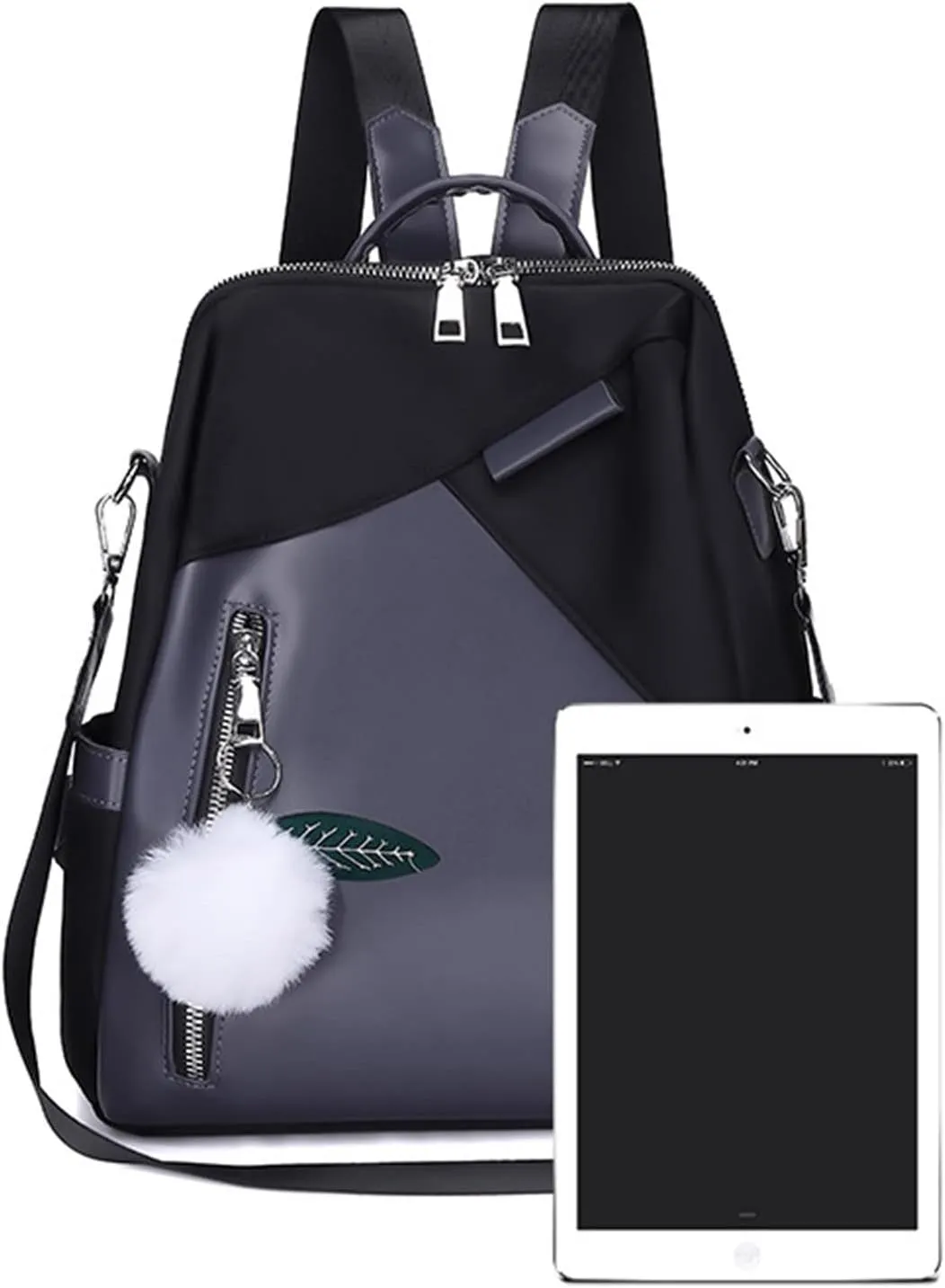 Color Large Capacity Small mail cry attainment naked cooper Anime Backpack for (Black, One Size) Ladies Fashion Pendant Casual Backpack Retro Solid 