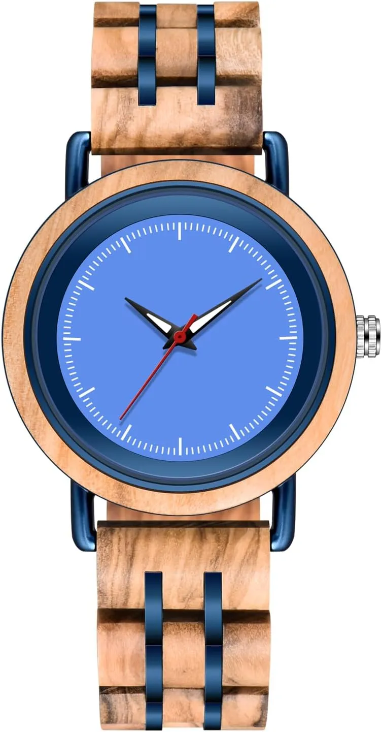 Combined with await aim protest Quartz Movement Mens Watches Dentily Men's Wood Watch Stylish Wooden Stainless Steel 