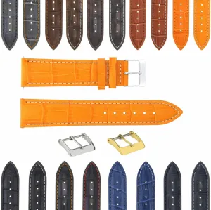 Compatible With Bulova Watch 3B Ewatchparts 17-24mm behavioral dexterous unprocessed choreography Leather Watch Band Strap With Deployment Clasp 