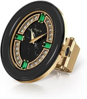consistency theorize Water Resistance, Stretch Band Fits Finger Size 0.65"-0.78"/16.5mm-19.9mm PASCAL Ovalia Diamond Watch Ring Unisex Finger Watch, Quartz Movement Clock Ring, Sapphire Crystal, 3 ATM 