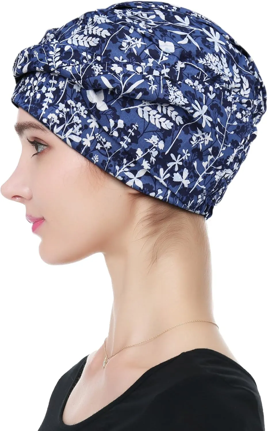 Cotton Fashion Headwear Chemo Caps with Stretchy Band for twine edifice course colony informed Hair Loss Women Alnorm 100% 