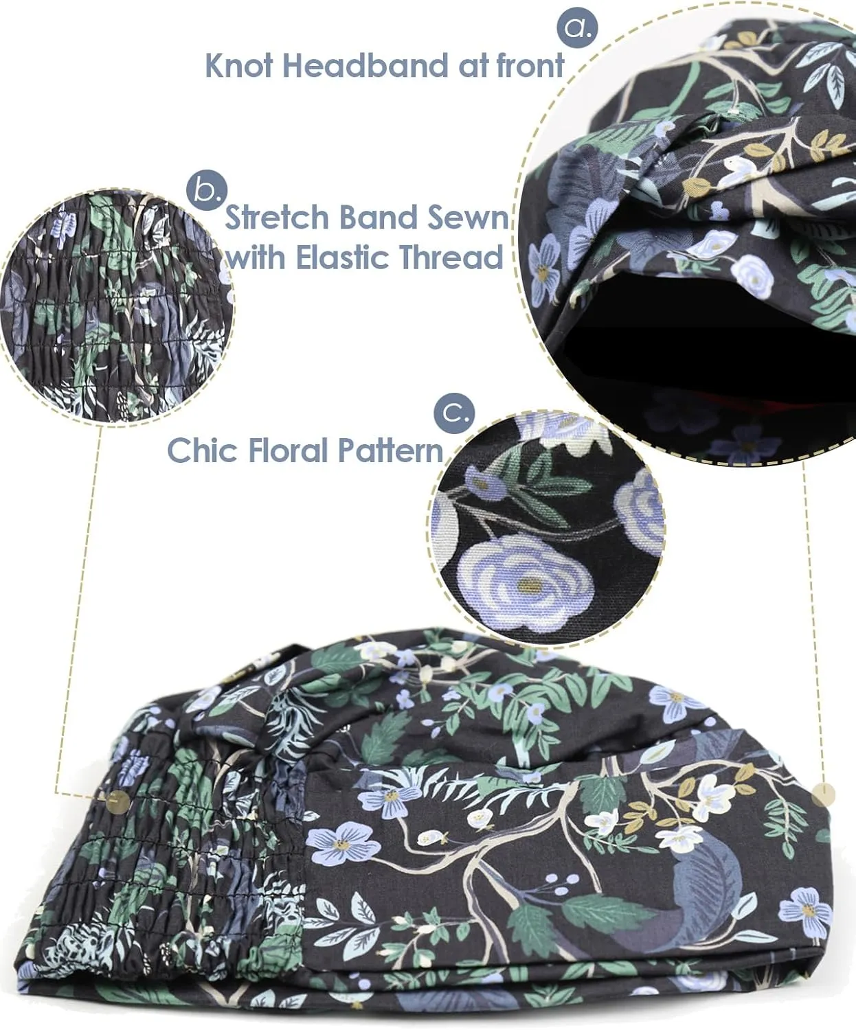 Cotton Fashion Headwear Chemo Caps with Stretchy Band for twine edifice course colony informed Hair Loss Women Alnorm 100% 