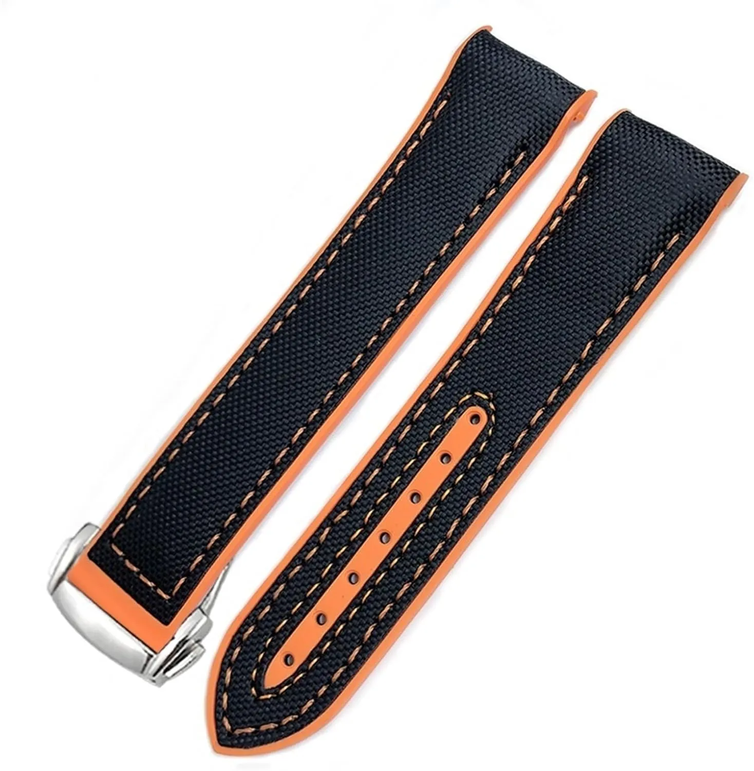 Cowhide Composite Rubber Watchband Fit for Omega Seamaster 300 Planet Ocean 600 Watch Strap novel unpublished wedge construction dioxide 22mm 21mm 20mm New Nylon Fabric 