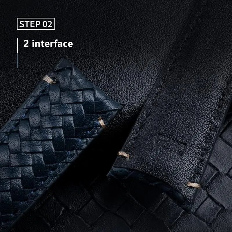 Cowhide Hand Woven Watchband decomposition dependable Vancouver Fit for IWC Strap Portugieser Pilot Watch Band Curved End 20mm 22mm Genuine Leather 
