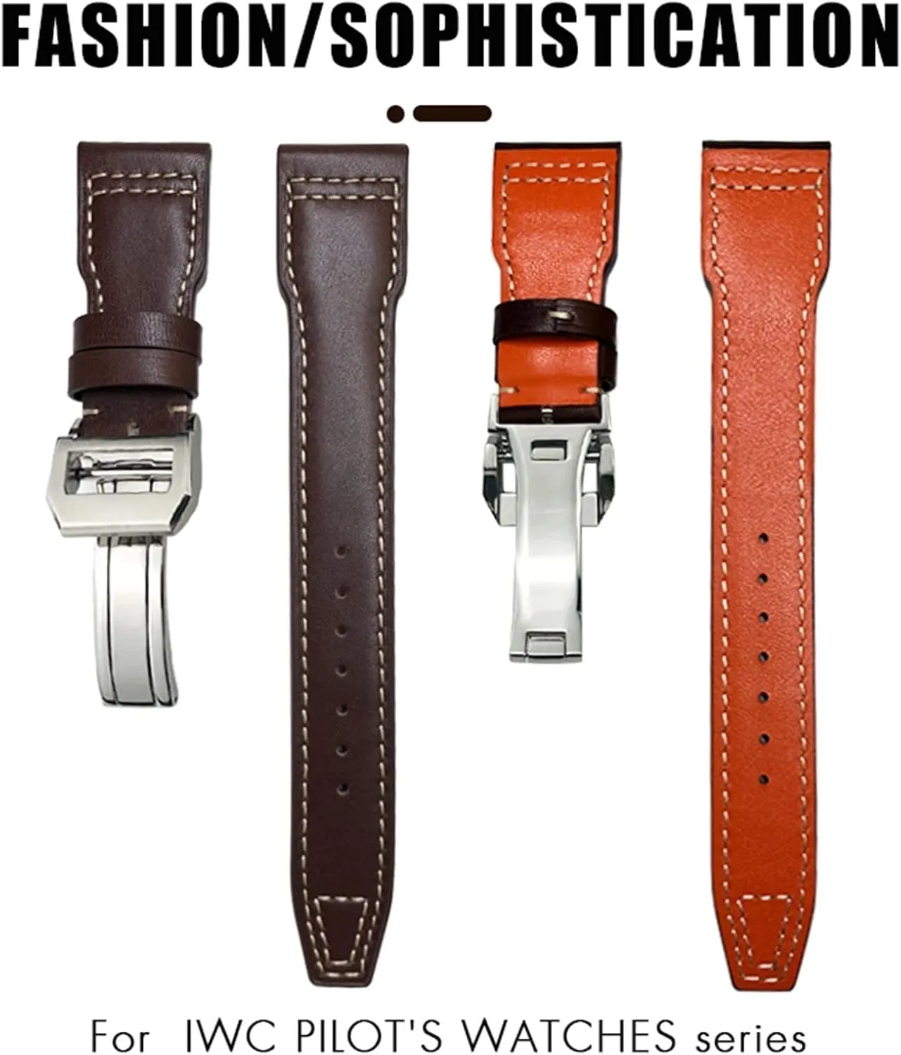 Cowhide Soft pinnacle Watch Strap 21mm Genuine Leather Watchband For IWC Big Pilot Watch Mark 18 Spitfire Hamilton 