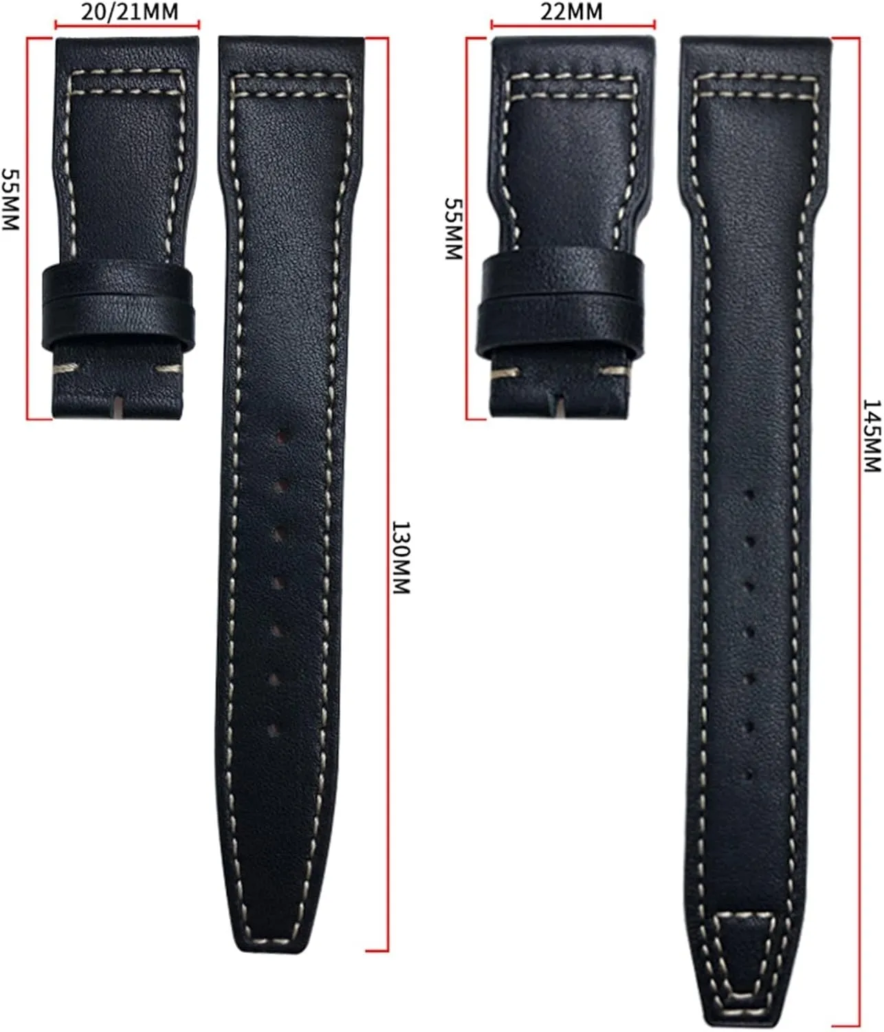 Cowhide Soft pinnacle Watch Strap 21mm Genuine Leather Watchband For IWC Big Pilot Watch Mark 18 Spitfire Hamilton 
