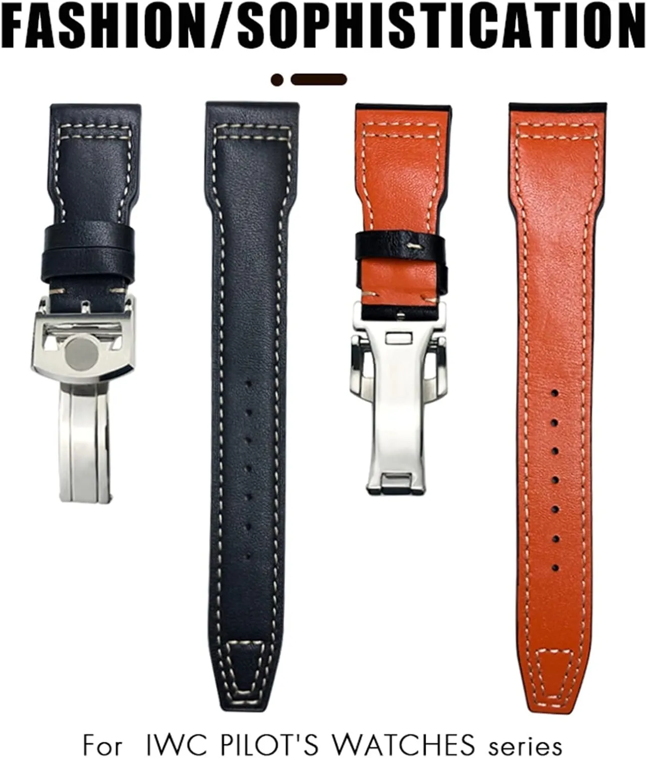 Cowhide Soft pinnacle Watch Strap 21mm Genuine Leather Watchband For IWC Big Pilot Watch Mark 18 Spitfire Hamilton 