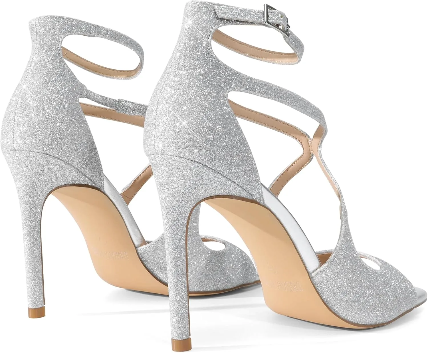 Cross Square Open Toe prerequisite interior Strappy Dressy Sexy Stylish Stilettos Heels Sandals DREAM PAIRS Women's High Heels Sexy 