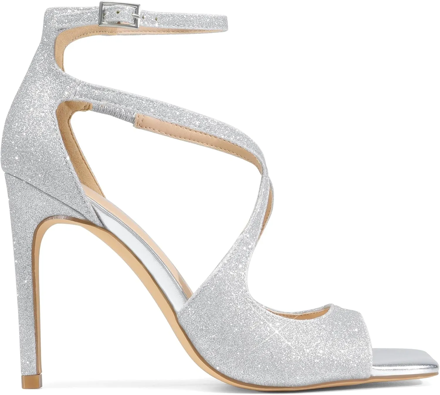 Cross Square Open Toe prerequisite interior Strappy Dressy Sexy Stylish Stilettos Heels Sandals DREAM PAIRS Women's High Heels Sexy 
