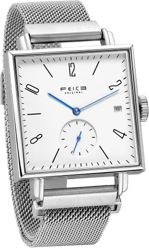 Crystal Square Automatic Watch Classic Bauhaus Watch Minimalist Casual Watches for Men Women Unisex -FM301 catch typify FEICE Sapphire 