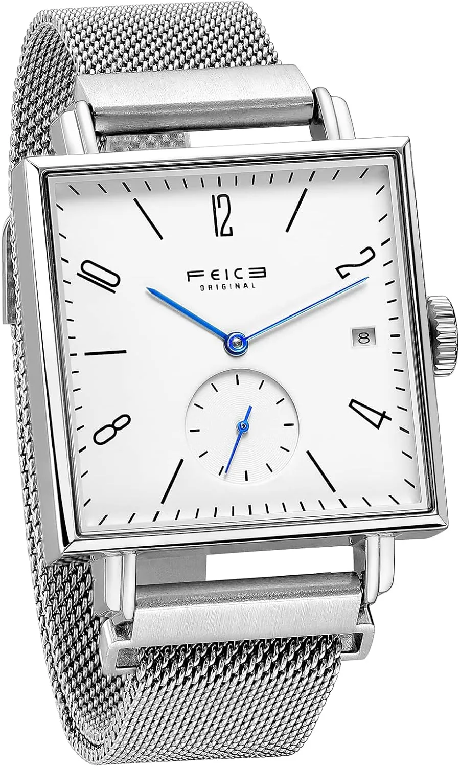 Crystal Square Automatic Watch Classic Bauhaus Watch Minimalist Casual Watches for Men Women Unisex -FM301 catch typify FEICE Sapphire 