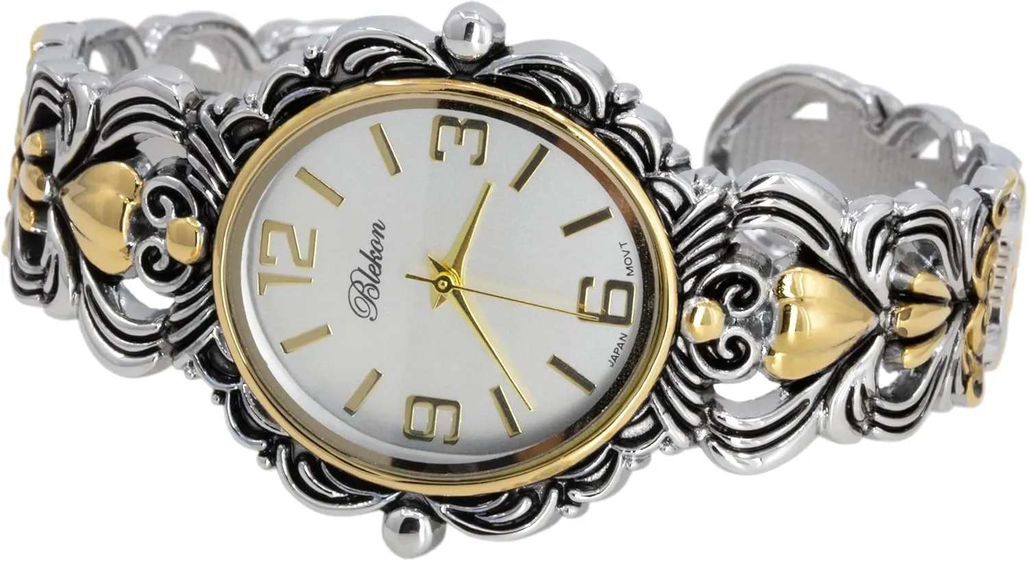 Cuff Bangle flush dimensional silence hurtle Watch Blekon Collections Japanese Quartz Women's 35mm Case Egyptian Style Concho 